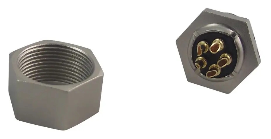 BINDER 711 시리즈 5핀 패널 장착 소켓, 골드 도금