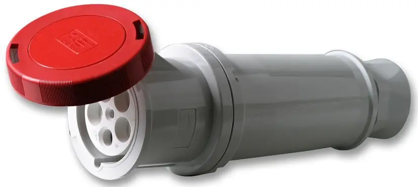 PRO POWER 125A 415V Cable Mount CEE Socket, Red, IP67