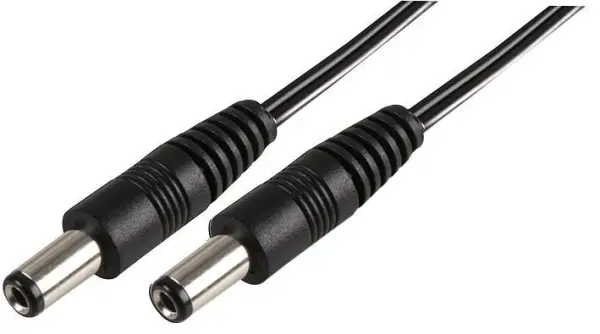 PRO POWER 2.1mm DC Connector Lead, Male to Male, 5m, Black
