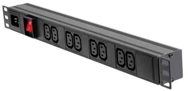 LMS DATA 1U 8-Way 10A IEC C13 to C20 Horizontal PDU