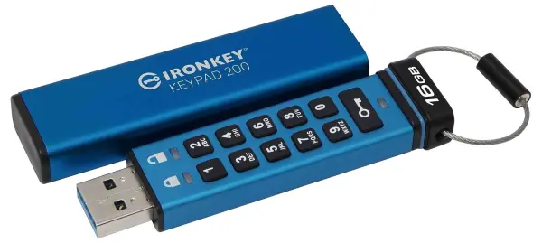 Kingston IronKey Keypad 200 USB-A Secure Flash Drive, 16GB