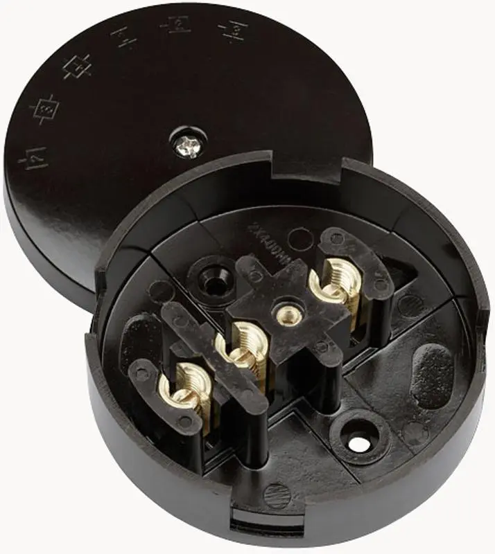 CLICK 30A Pravá krabice rozvaděče, hnědá, 3 terminály