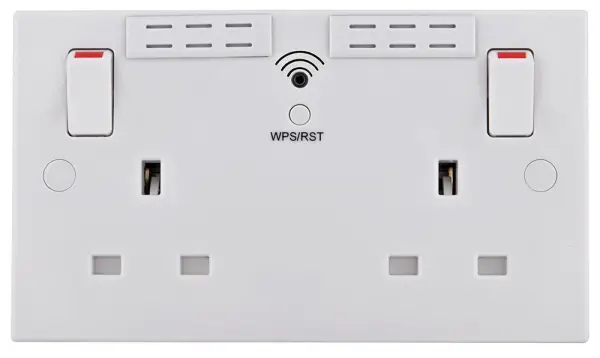 BG Electrical Extensor de Alcance WiFi com Tomada Dupla, 13A, 2 Entradas