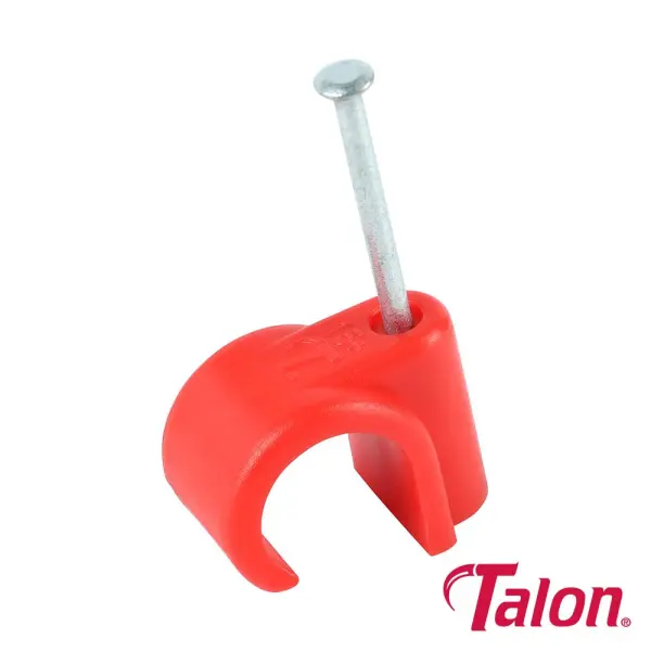 Talon Nail-In Pipe Clip, Red, 15mm (20 Pack)