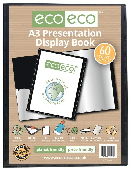 ECO-ECO A3 Presentation Display Book, 60 Pockets