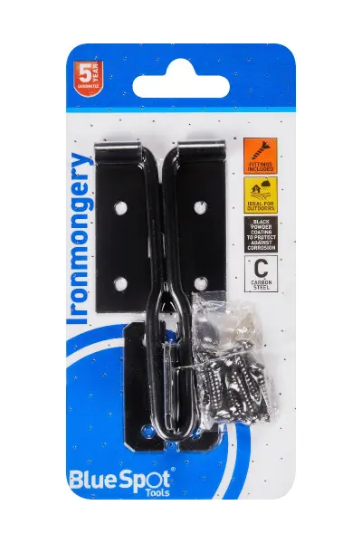 Blue Spot Tools 152毫米黑色粉末涂层金属搭扣及铰链