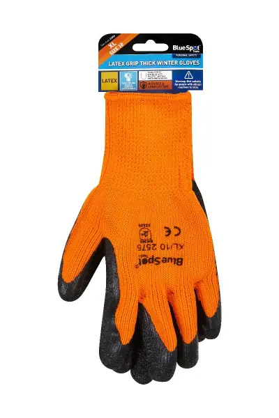 Blue Spot Tools 乳胶防滑加厚冬季手套 X-Large 大号