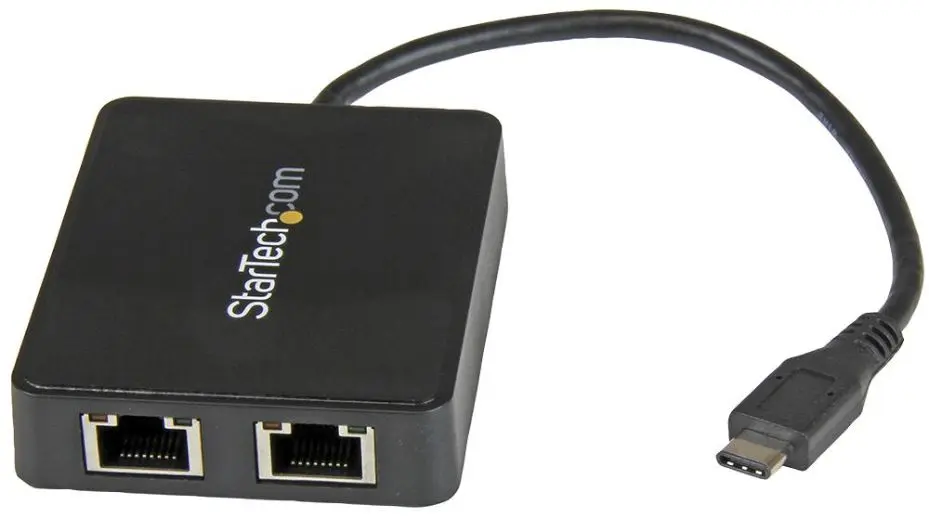 STARTECH מתאם USB-C לרשת כפולה עם יציאת USB-A