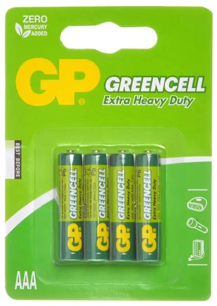 GP Batteries Greencell Heavy Duty Zinc Chloride AAA Batteries