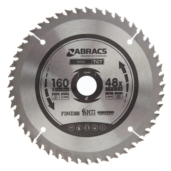 Abracs TCTC16048 Sceach Chiorclach Gan Sreang TCT, 160x20mm, 48 Fiacla