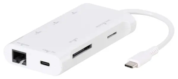 VIVANCO Hub USB-C 7-en-1 avec HDMI, LAN et lecteur de cartes