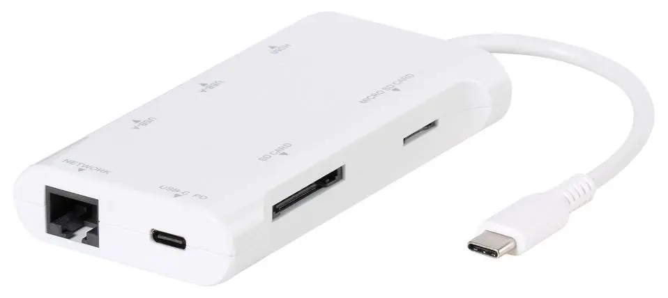 VIVANCO - Adapthán USB-C 7-in-1 le HDMI, LAN & Léitheoir Cártaí