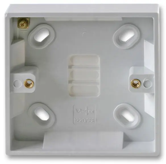 PRO ELEC 1-Gang White Surface Mount Pattress Box, 16mm