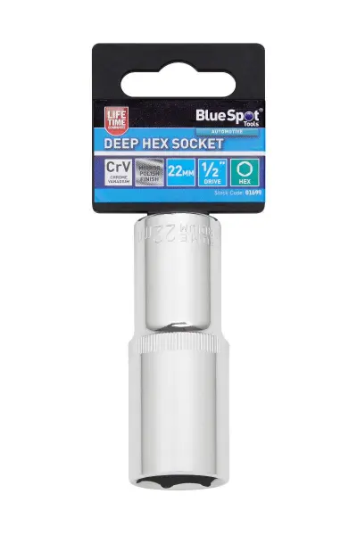 Blue Spot Tools 22毫米加长型六角套筒 专业级高扭矩工具