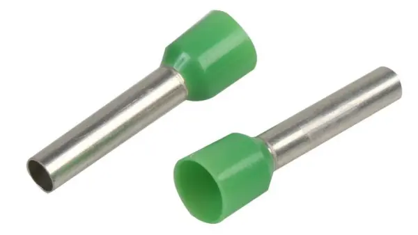 PRO POWER Terminal de Crimpar Francés Simple 6mm, Verde, Paquete de 100