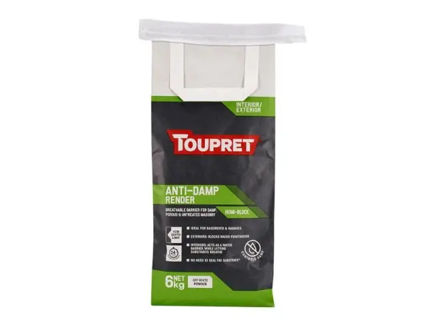 Toupret Enduit Anti-humidité | 6kg | Usage Intérieur et Extérieur