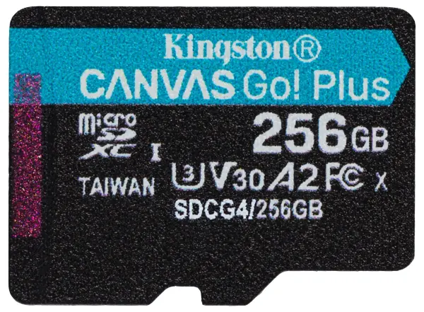 Kingston Canvas Go! Plus 256GB MicroSDXC Card A2 U3 V30