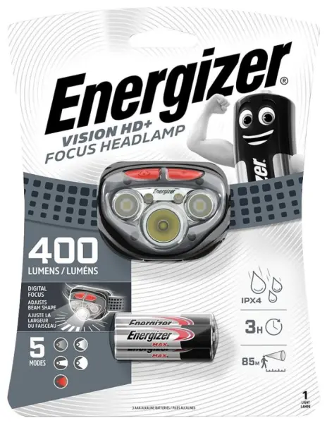 ENERGIZER - Lampu Kepala LED Vision HD+ Fokus, 400 Lumens