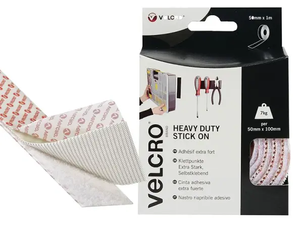 VELCRO® Nastro Adesivo Heavy-Duty, 50mm x 1m, Bianco