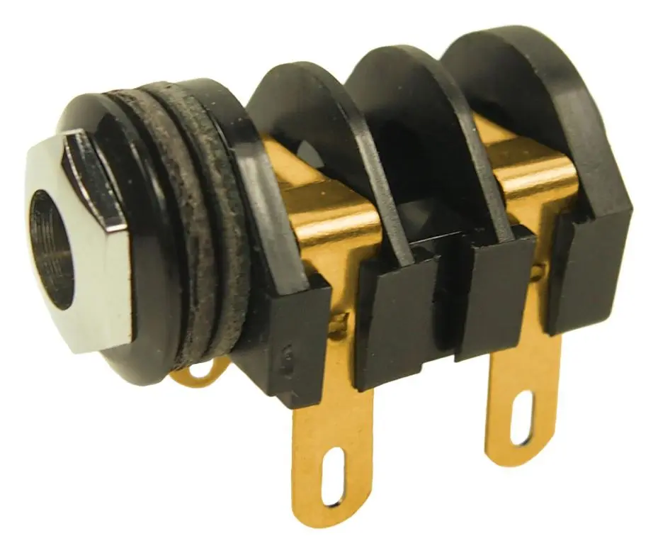 Prise jack mono CLIFF 6,35 mm à souder à contacts dorés