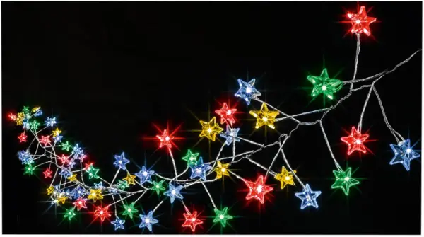 Raraion 80-LED Multikleurige Stercluster Kerstverlichting met Timer