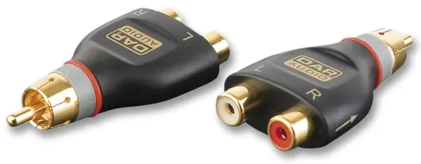 XCALIBER Adaptador RCA Macho-Hembra (2x), 24K Oro, Audio Profesional