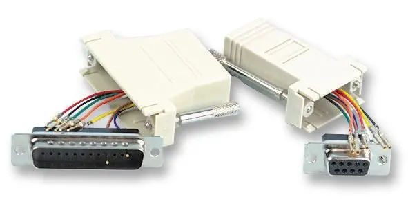 MH CONNECTORS 25-Way D-Sub naar 8-Way RJ45 Adapter, Lichtgrijs