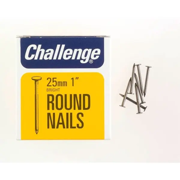Challenge Bright Steel Round Wire Nails 25mm 225g
