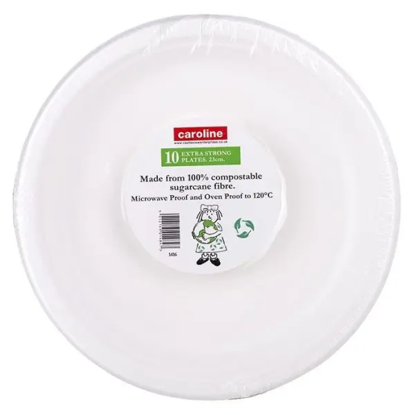 Caroline Extra Starke Kompostierbare Teller 23cm (10er Pack)