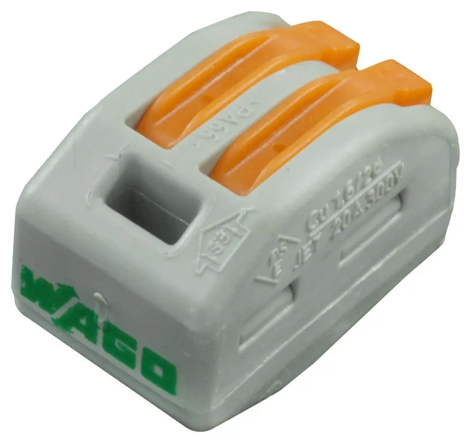 WAGO 222-412 Lever Terminal Block, 2 Way, 4mm²