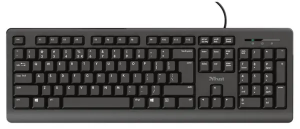 Clavier USB silencieux TRUST TK-150, Noir, Disposition UK