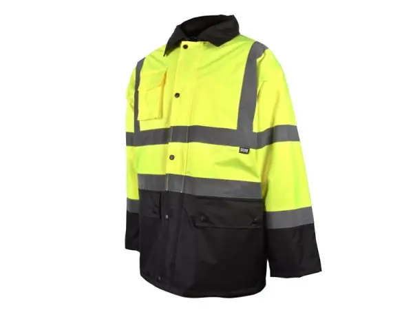 Scan Hi-Vis Yellow/Black Motorway Jacket, Waterproof, Size L (44in)