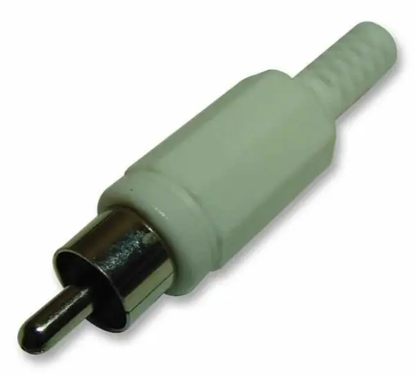 Pro Signal 2-Pole Phono Plug, White, Pack of 10