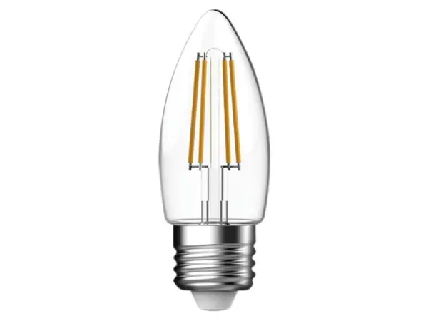 Energizer® LED E27 Candle Filament Bulb, Warm White, 4W, 470 lm