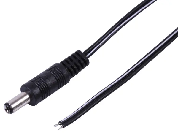 PRO ELEC DC Power Extension Lead, Plug to Bare Ends - 2.5x5.5mm 1.5m