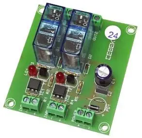 CEBEK 24V 2 Input Relay Board with 2 Single Pole Outputs