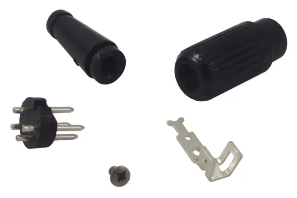 DELTRON ENCLOSURES - 4-poliger schwarzer Standard-DIN-Stecker