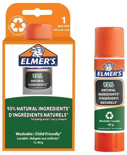Elmer's Pure Glue Stick, 40g, Washable & Child-Friendly