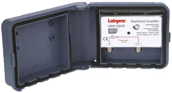 LABGEAR Single Output UHF Amplifier, 13-25dB Gain, LTE800 Filter