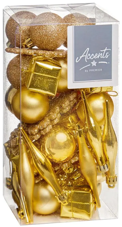 PREMIER Decorazioni Natalizie Oro, 37 Pezzi