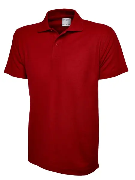 Uneek Polo de Algodón Ultra Suave - Rojo, 100% Algodón, Talla 11/13 Años