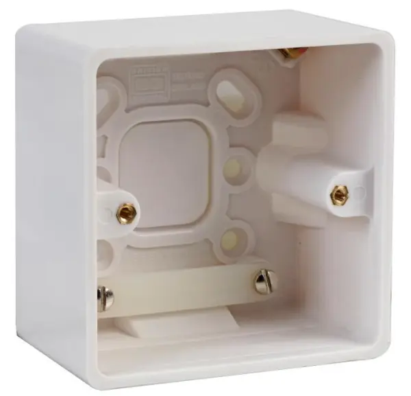 BG 1-Gang Surface Box, 50mm Depth, White