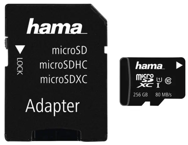 HAMA 256GB Class 10 MicroSDXC UHS-I メモリーカード 80MB/s