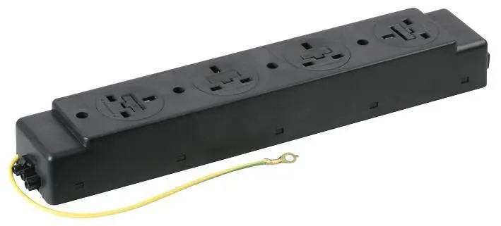 יחידת חשמל תת-שולחנית Powerdata Technologies 4 יציאות עם פיוזים, ABS