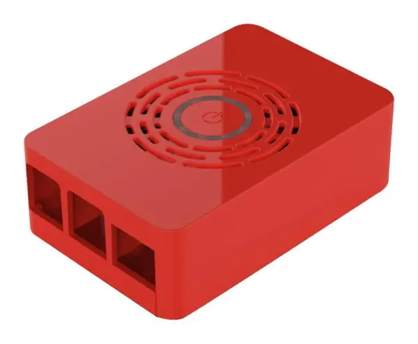 MULTICOMP PRO Raspberry Pi 4 behuizing met aan/uit-knop, Rood, ABS