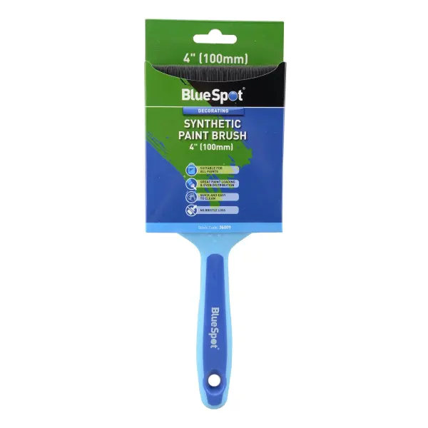 Blue Spot Tools 4in Synthetic Paint Brush with Soft Grip