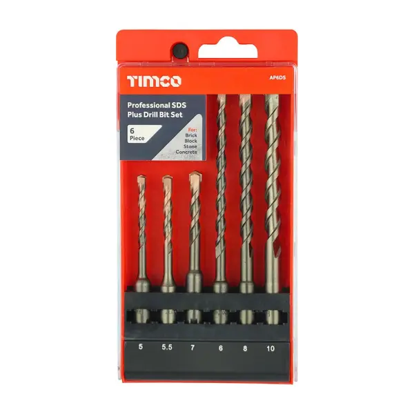 Timco Profesionální sada SDS Plus vrtáků, 6ks (5-10mm)