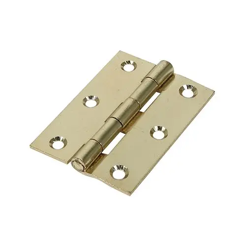 Timco Fixed Pin Butt Hinge, Electro Brass, 63 x 44mm, 2 Pack