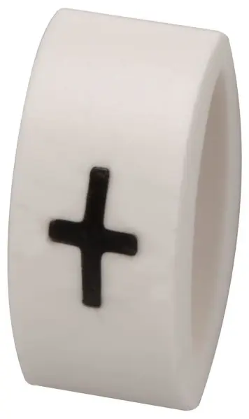 Multicomp Pro Tie-On Cable Marker, +, Black on White, 6mm, Pack of 100