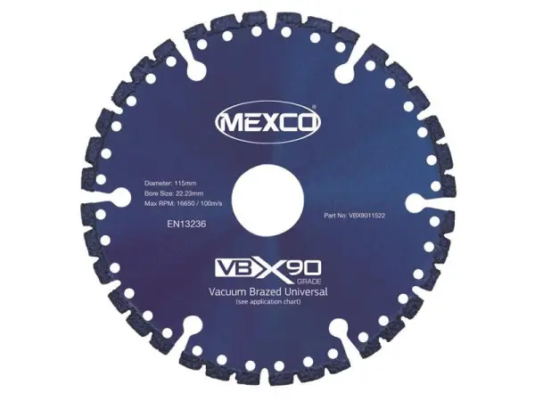 MEXCO VBX90 Grade Universal Diamond Blade - 115 x 22mm